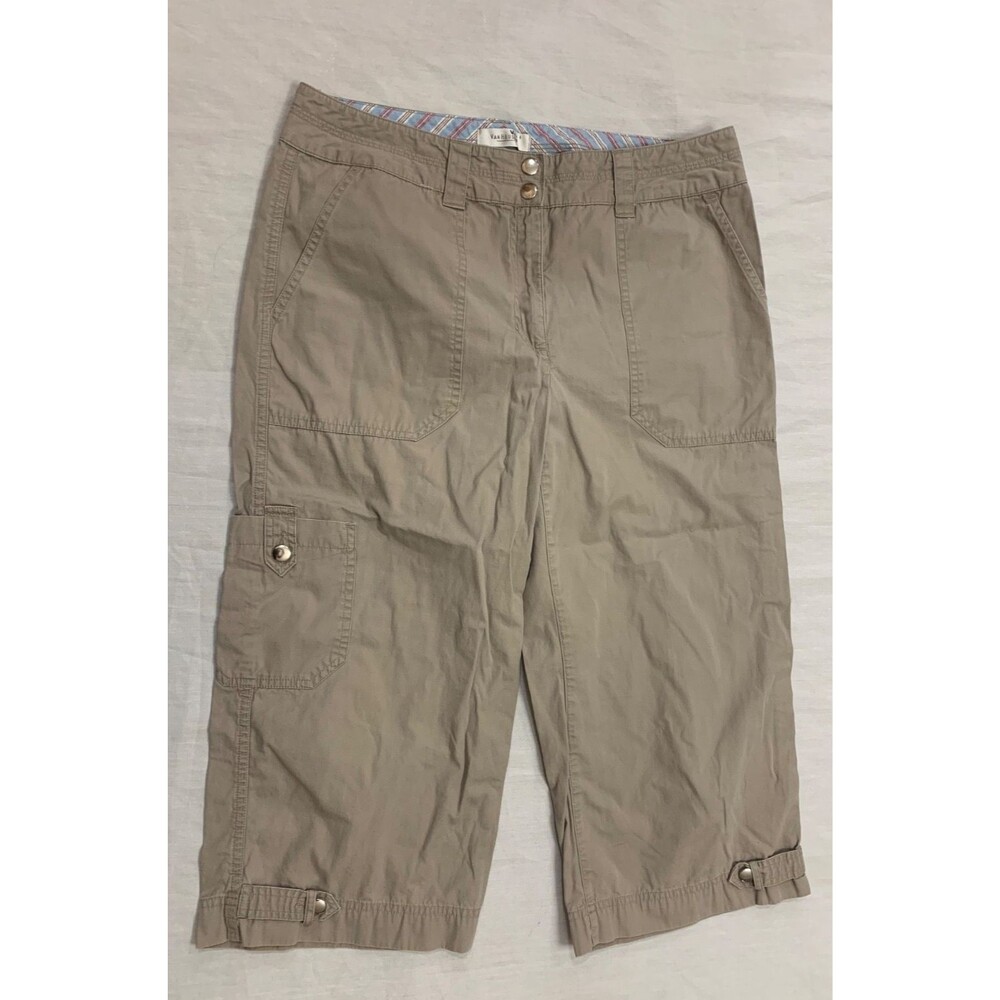 VAN HEUSEN WOMENS COTTON CARGO CAPRIS PANTS SIZE 4